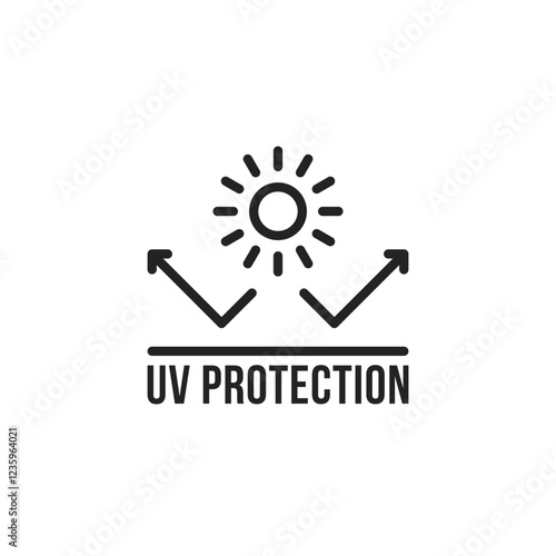 abstract thin line uv protection icon