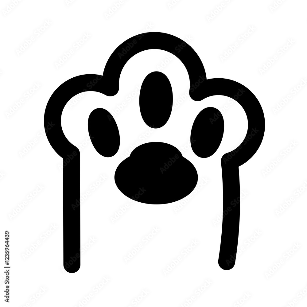 dog or cat paws black and white