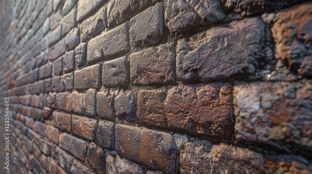 Fototapeta premium Detailed Close-Up of a Weathered Brick Wall Texture