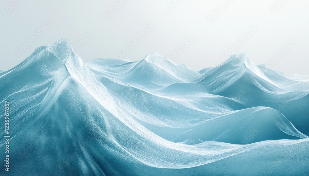 Serene Blue Mountainscape Winter Wonderland Scene Serene Blue Mountainscape Winter Wonderland Scene