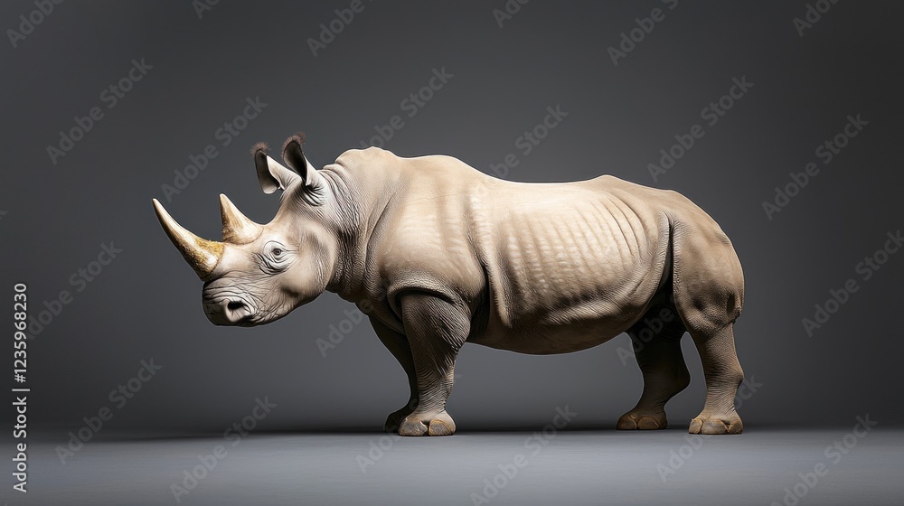 Fototapeta premium White Rhinoceros Studio Portrait