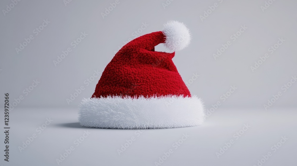 Festive Christmas Santa hat isolated on a plain background, Festive Christmas Santa hat isolated on a plain background,