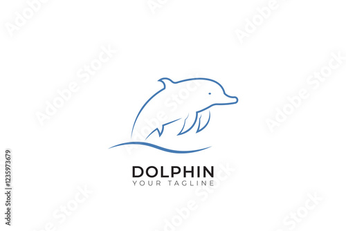 River dolphin silhouette logo, dolphin flat logo design, dolphin simple logo
