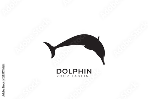 River dolphin silhouette logo, dolphin flat logo design, dolphin simple logo