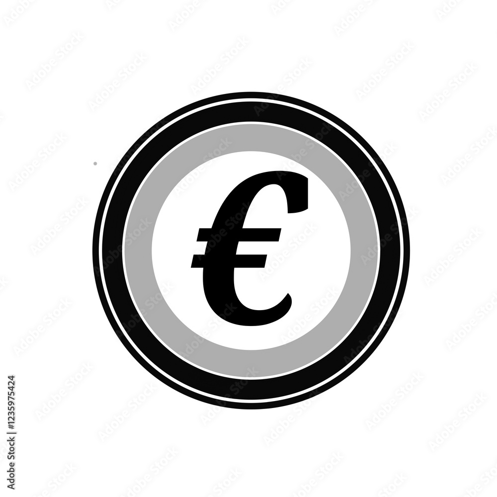 Euro Symbol in Circular Frame Euro Symbol in Circular Frame