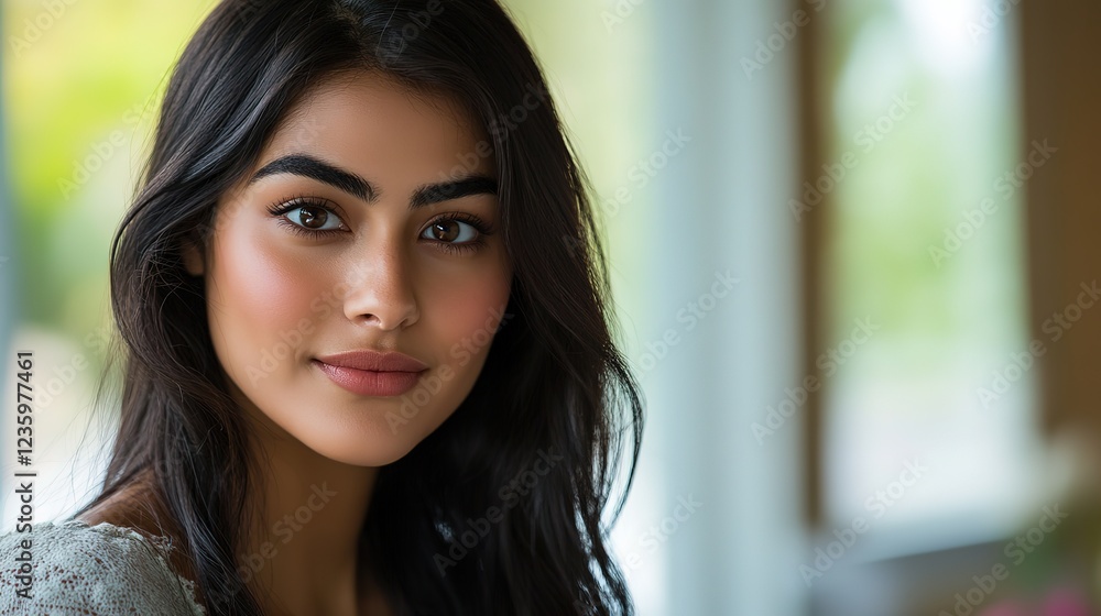 charming Mexican woman portrait with relax and happy optimistic charming Mexican woman portrait with relax and happy optimistic