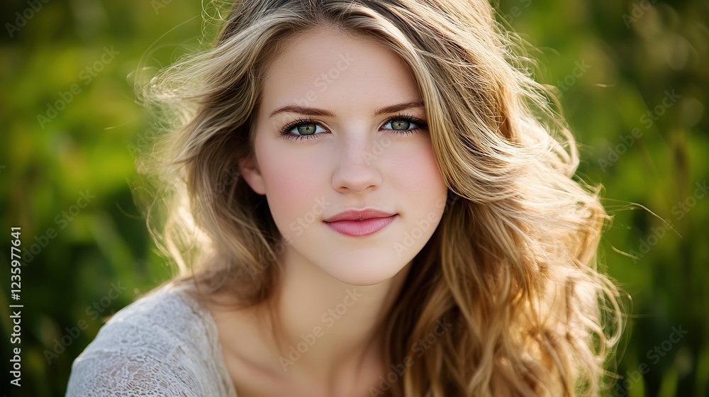 pretty blonde hair woman portrait with relax and happy optimistic pretty blonde hair woman portrait with relax and happy optimistic