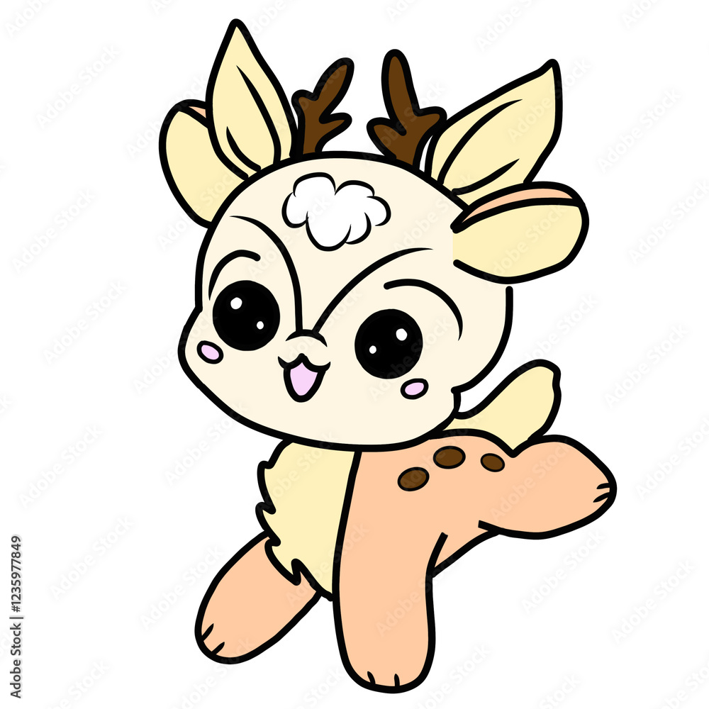 drawing of baby deer, a fawn joyful drawing of baby deer, a fawn joyful
