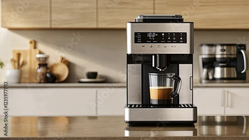 Stylish Modern Coffee Machine with Digital Display for Brewing Espresso in Your Kitchen Countertop Perfect Home Appliance for Coffee Lovers
