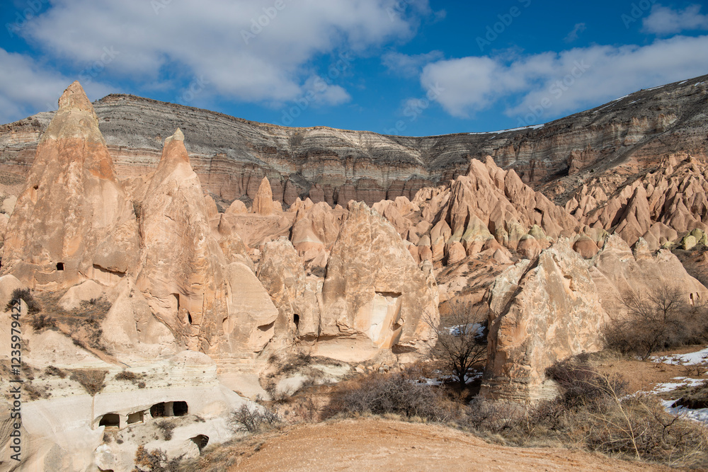 Fototapeta premium Rock formations of the Red Valley (Valley of Roses), Cappadocia, Turkey 