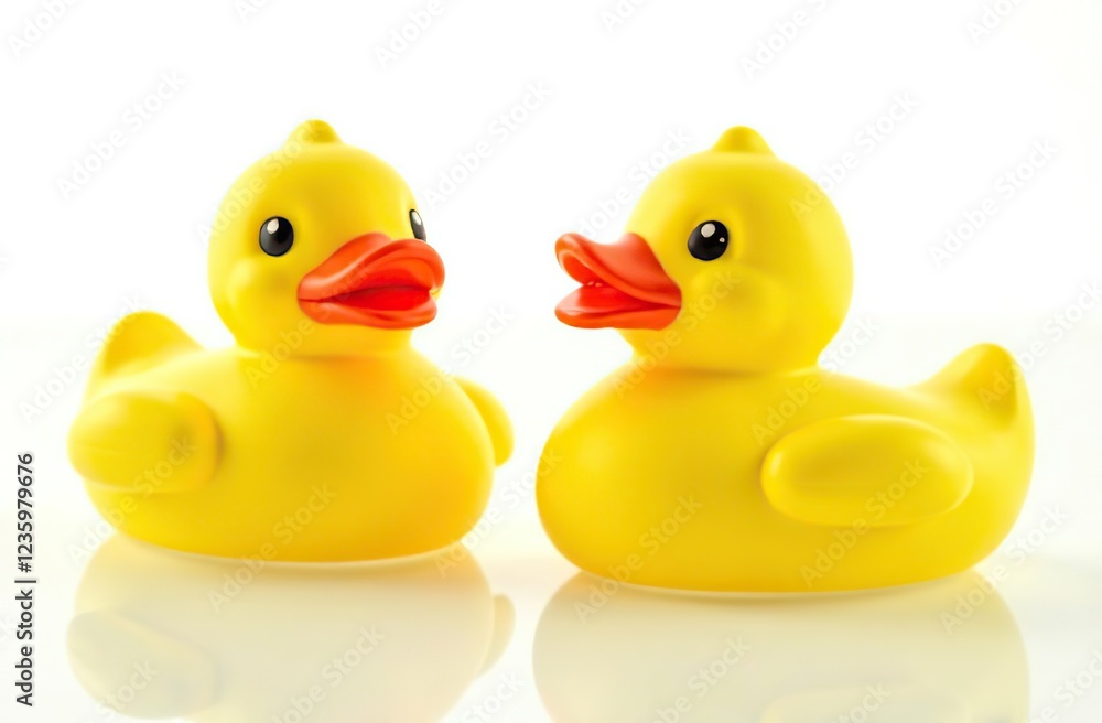 Funny rubber ducks over isolated transparent background Funny rubber ducks over isolated transparent background
