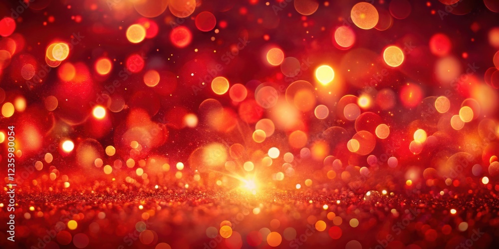 Abstract Red and Gold Glitter Background with Warm Bokeh Lights Abstract Red and Gold Glitter Background with Warm Bokeh Lights