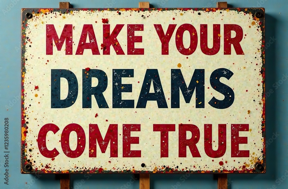 Make your dreams come true motivational phrase sign Make your dreams come true motivational phrase sign