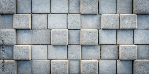 Wallpaper Mural A Close-Up View of a Gray Concrete Pavement with an Irregular Pattern of Square Tiles Torontodigital.ca