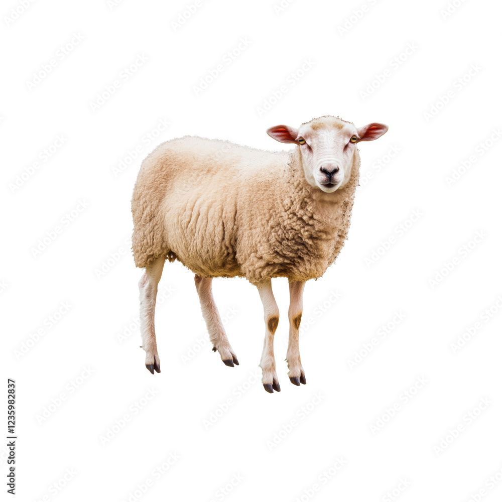Cute Sheep Standing in a Studio Environment with Soft Wool Coat Cute Sheep Standing in a Studio Environment with Soft Wool Coat