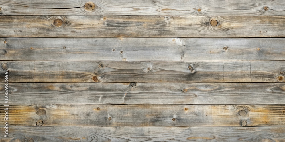 Fototapeta premium Weathered Horizontal Wooden Planks Showing Grain Patterns and Knots