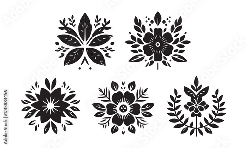 flower designs silhouette