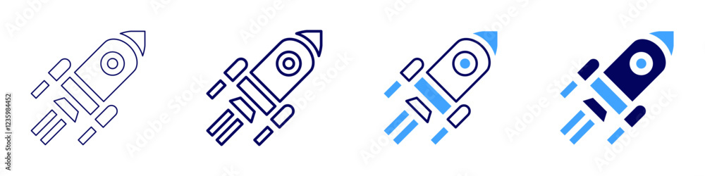 Rocket completion icon in 4 different styles. Thin Line, Line, Bold, and Bold Line. Duotone style. Editable stroke Rocket completion icon in 4 different styles. Thin Line, Line, Bold, and Bold Line. Duotone style. Editable stroke