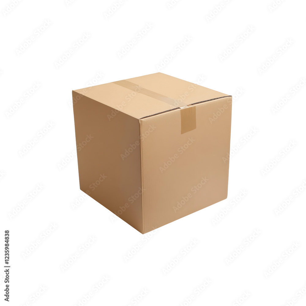Fototapeta premium Brown Cardboard Box Isolated on White Background for Packing Needs