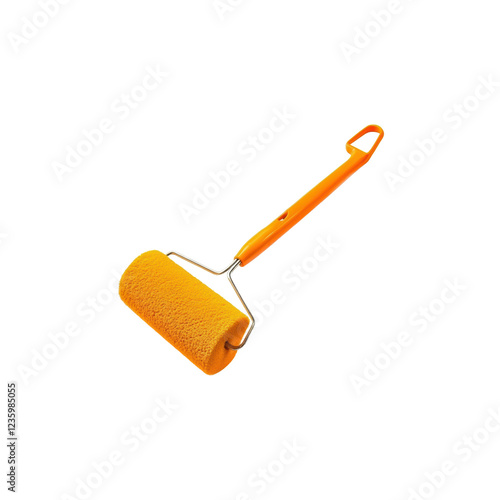 Bright Orange Paint Roller Tool for Home Improvement and Renovation photo