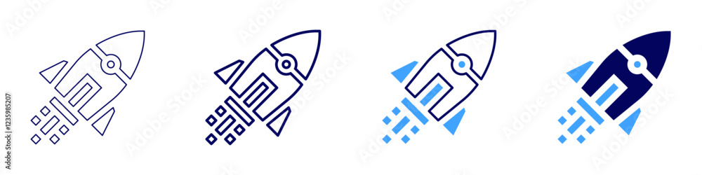 Rocket engine icon in 4 different styles. Thin Line, Line, Bold, and Bold Line. Duotone style. Editable stroke Rocket engine icon in 4 different styles. Thin Line, Line, Bold, and Bold Line. Duotone style. Editable stroke