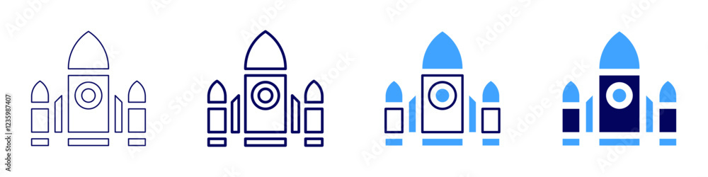 Rocket institutions icon in 4 different styles. Thin Line, Line, Bold, and Bold Line. Duotone style. Editable stroke Rocket institutions icon in 4 different styles. Thin Line, Line, Bold, and Bold Line. Duotone style. Editable stroke
