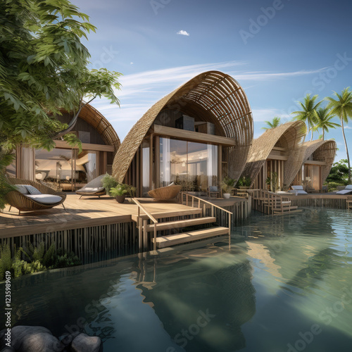 Bamboo Dreams: A Curved Overwater Haven