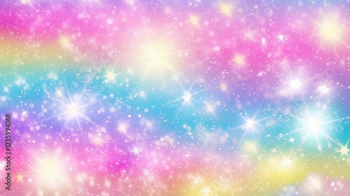 Dreamy Pastel Rainbow Background with Soft Colors and Sparkling Glitter for Background Design and Creative Projects