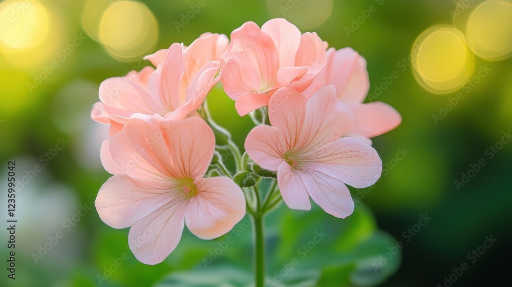 pink geranium flowers in soft sunlight pink geranium flowers in soft sunlight
