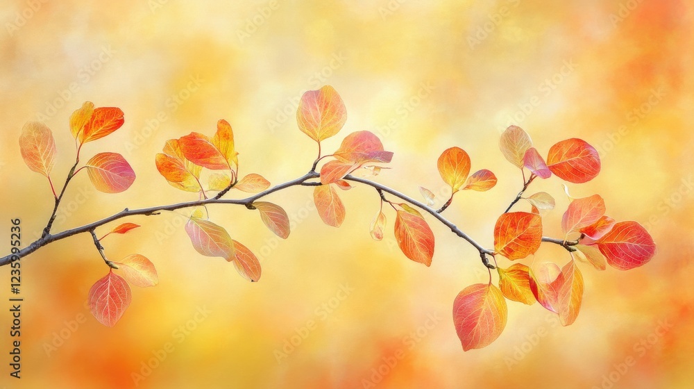 Fototapeta premium autumn branch with colorful leaves