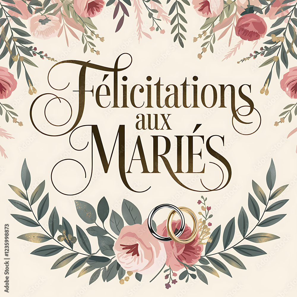 Fototapeta premium félicitations aux mariés