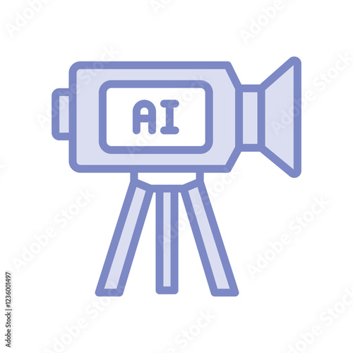 Ai Video lineal color icon, vector, pixel perfect, illustrator file 
