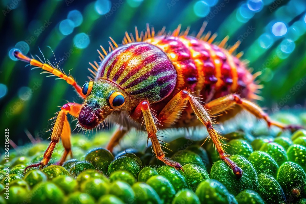 Fototapeta premium Intricate Patterns of a Green Ground Beetle