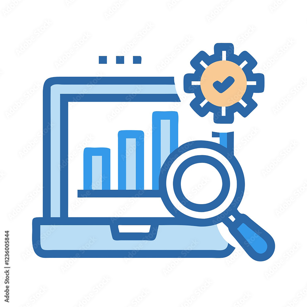 SEO Analytics Icon - Isolated White Background Illustration for Data-Driven Marketing SEO Analytics Icon - Isolated White Background Illustration for Data-Driven Marketing