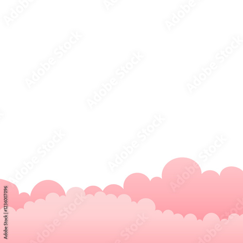 Valentine Cloud Pink Border Decoration
