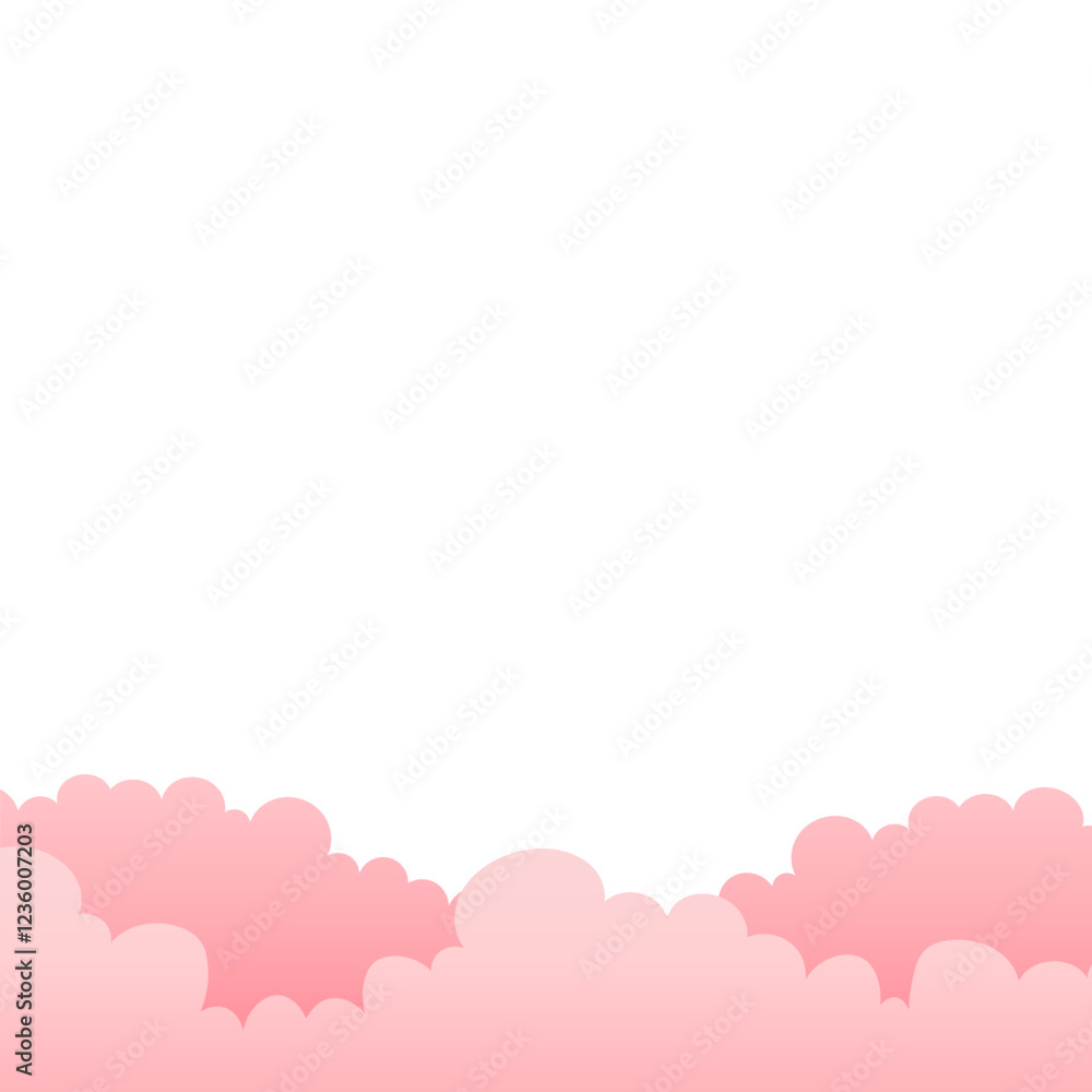 Valentine Cloud Pink Border Decoration Valentine Cloud Pink Border Decoration