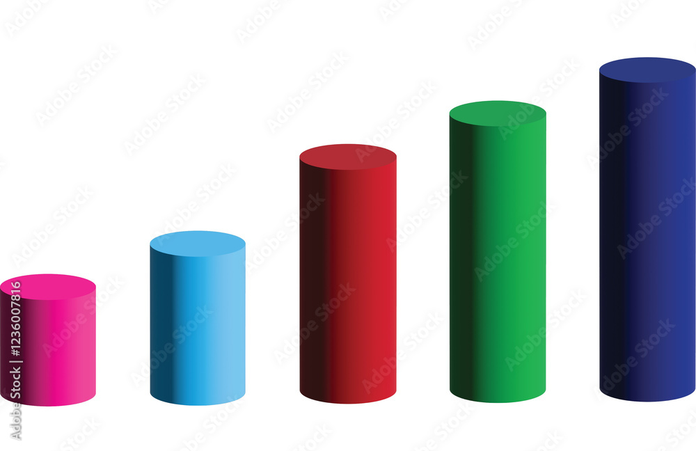 3d rendered illustration of a set of arrows graph bar 3d rendered illustration of a set of arrows graph bar