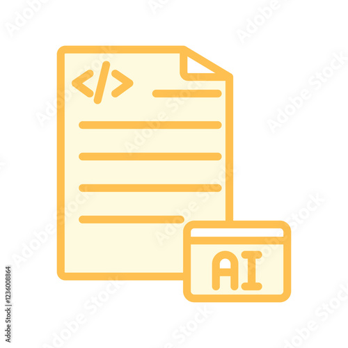 Code File lineal color icon, vector, pixel perfect, illustrator file 
 