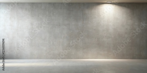 A Concrete Wall with a Single Spot Light Casting a Soft Beam on the Surface