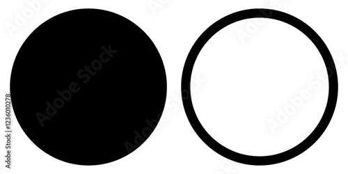 Set of black circle icon. Vector round symbols