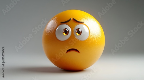 3D Sad Emoji, Digital Illustration, Emotion, Expression, Graphic Design, Use for Digital Communication photo