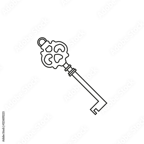 Keys Single Line Icon, Keys line icon editible stroke, House Key Line Icon Design, key continuous one line drawing, Continuous Drawing of Digital Key Icon. Hand Drawn Symbol Vector Illustration.