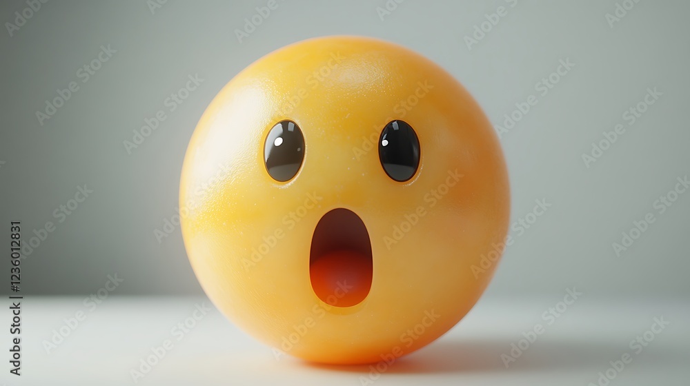 Fototapeta premium 3D Rendered Shocked Emoji