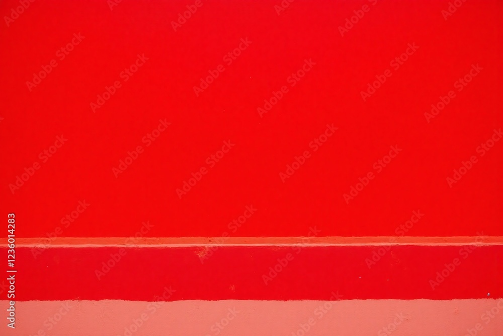 Fototapeta premium minimalist modern scene with bright red painted wall