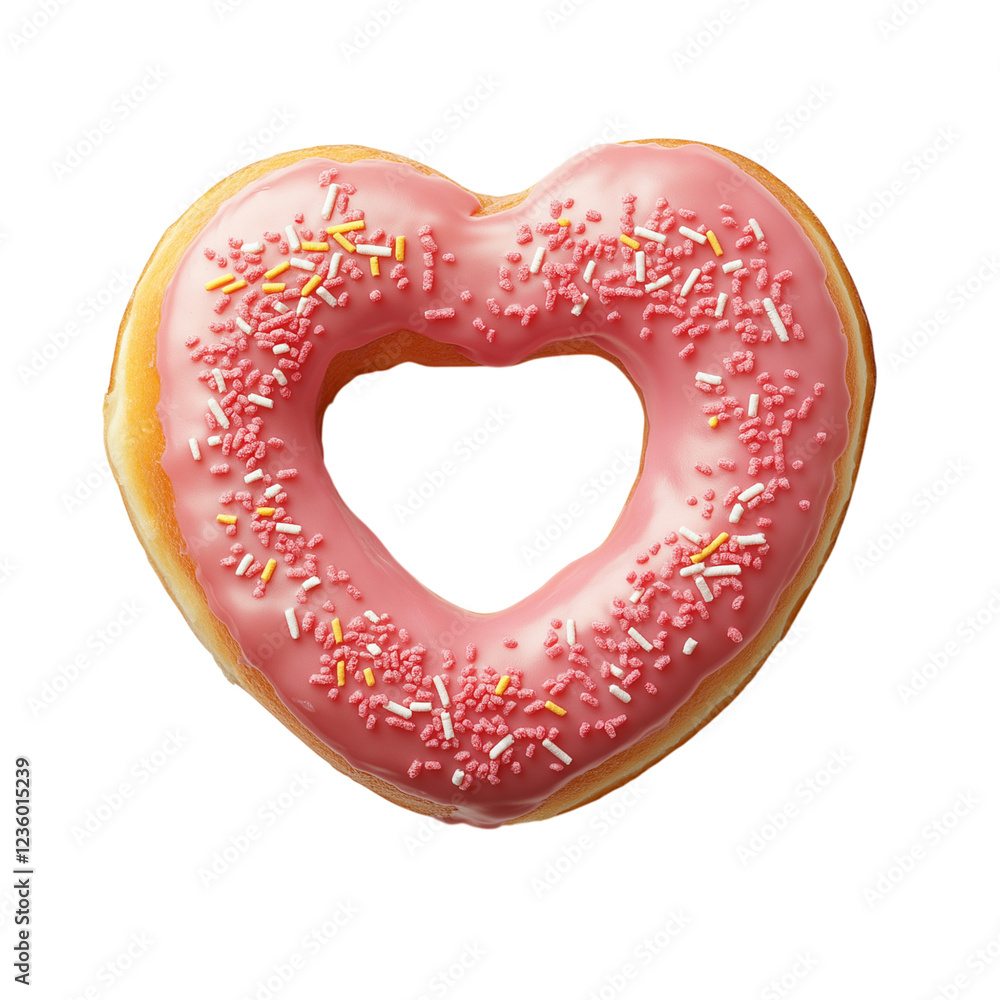Donut in the shape of a heart or love png transparent background ,generate ai Donut in the shape of a heart or love png transparent background ,generate ai