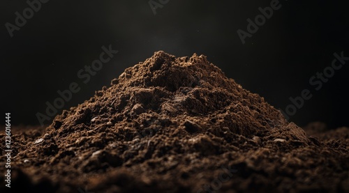 Coffee Grounds Pile, Dark Background, Studio Shot, Beverage photo