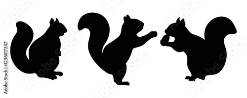 Squirrel silhouette isolated on a transparent background