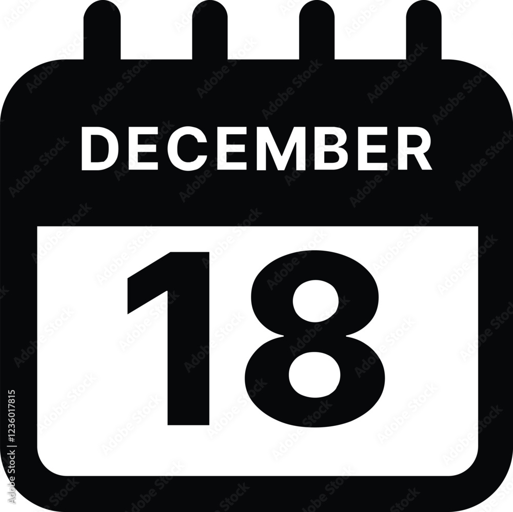 December 18 calendar icon design vector illustration December 18 calendar icon design vector illustration