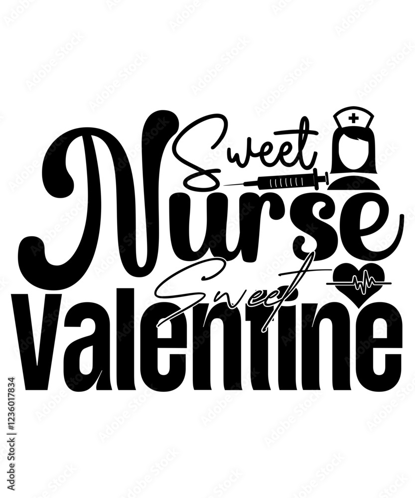 Obraz premium Nurse Valentine SVG Bundle