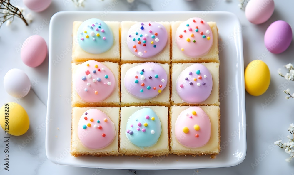 Fototapeta premium Easter Egg Sugar Cookie Bars, Generative AI